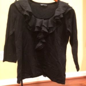 Black ruffle top